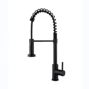 Good Selling SUS304 Kitchen Spring Faucets with Pull Down 3 Function Sprayer Cheap Kitchen Taps Black Tap for RV Utility