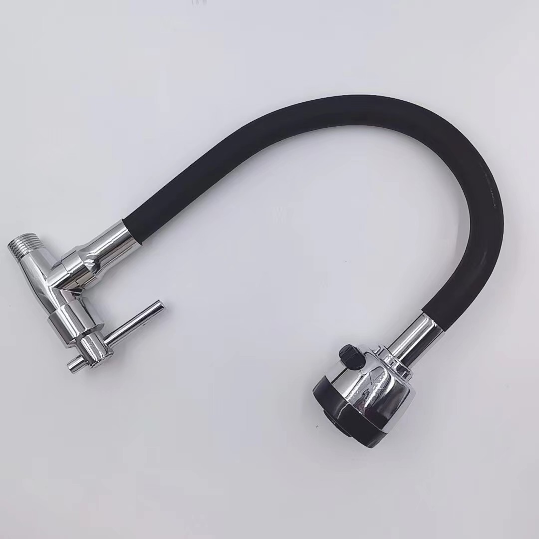 Wall Mounted Kitchen Faucet Silicon Spout Hose Tap Flexible Rubber Factory Price Black Brass Modern Contemporary Kitchen Sink