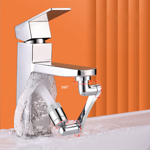 Stainless steel Universal 1080 Swivel Robotic Arm Swivel Extension Faucet Aerator Kitchen Sink Faucet Extender 2Water Flow Mode