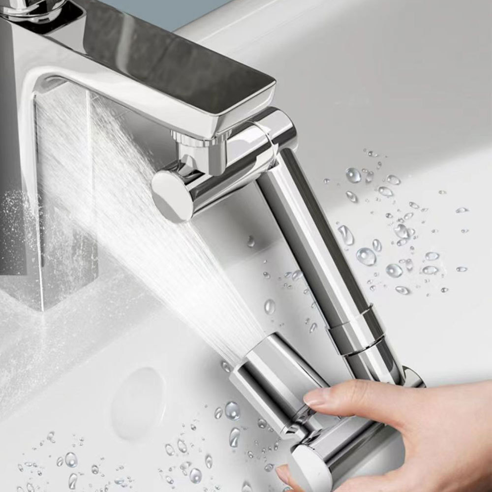 Metal 1440 Rotation Telescopic Faucet Extender Splash Proof Aerator Universal Washbasin Kitchen Faucet Filter Bubbler Nozzle