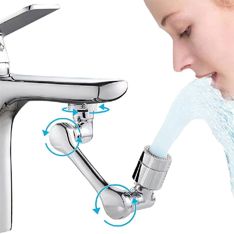 Swivel Robotic Arm Faucet Plastic Kitchen Sink Extension Faucet Rotatable Multifunctional Extension Faucet Universal 1080 Degree