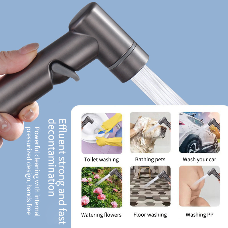 Handheld Toilet Bidet Faucet Sprayer Bathroom Hand Bidet Set Toilet Self Cleaning Shower Head One In Two Out Angle Faucet