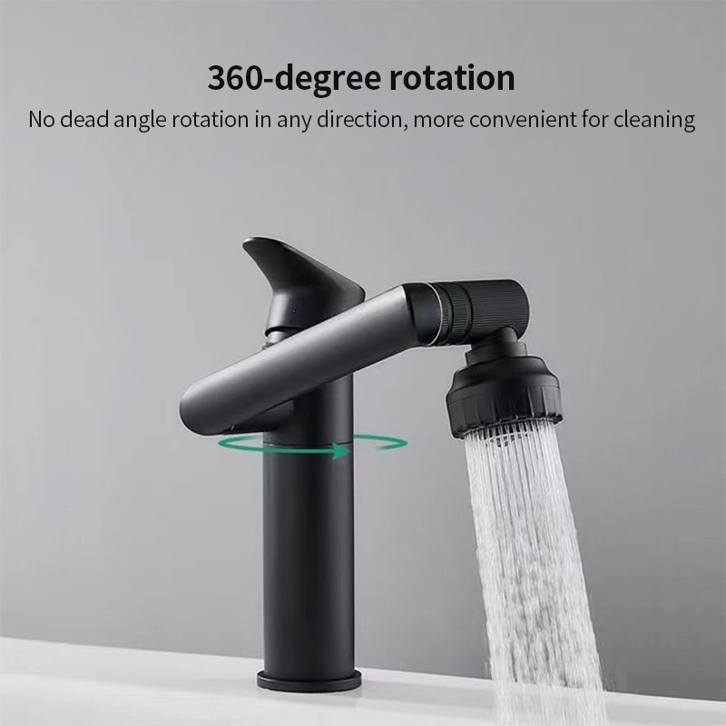 Universal rotation Basin Faucet Basin Sink Faucet Mixer Taps Aerator 2 In 1 Black Washbasin faucet basin