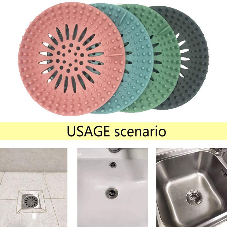 Practical Kitchen Bathroom Floor Shower Drain Cover Strainer Silicone Hair Stopper Sink Strainers for Hair Catcher OEM BSCI