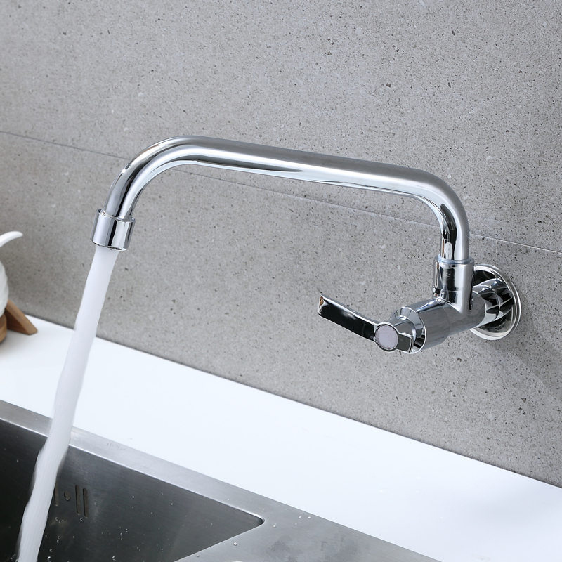 2023 Wall Mounted SinK Tap Rotatable Cold Water Tap Single Lever Flexible Pipe Household Kitchen Mixer Faucet