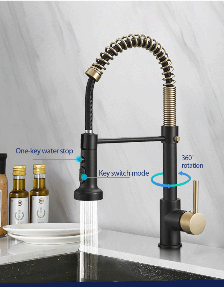 Kitchen Faucet Sensors Black Brass Automatic Smart Touch Touchless Kitchen Taps Pull Down Kitchen Sink Faucets With Sensors