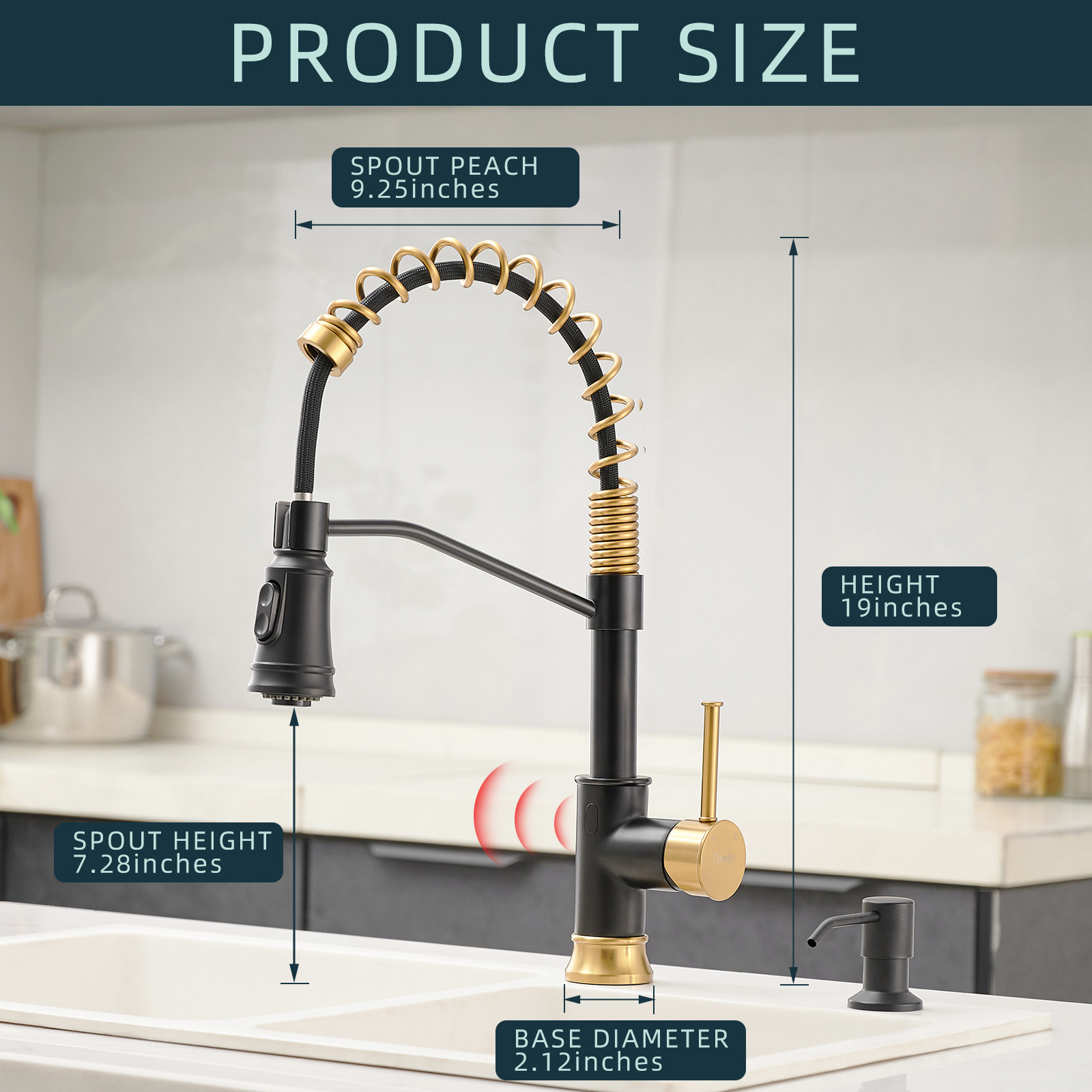 Black and Gold Brass Smart Touchless Kitchen Sinks Tap Sensor Touch Automatic Faucet