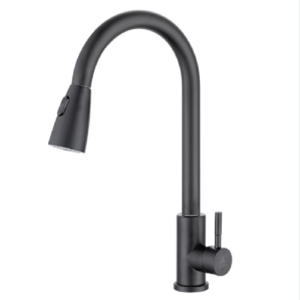 2023 Stainless Steel Hot and Cold Water Flexible Hoses for single handle pull-out Kitchen Faucet and sink tap by black color