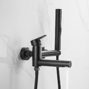 Bathtub Faucets Modern Black Bath Shower Set Unique Design of Rotating nozzle Mixer Tap Wall Mounted For Bathroom WF-877909