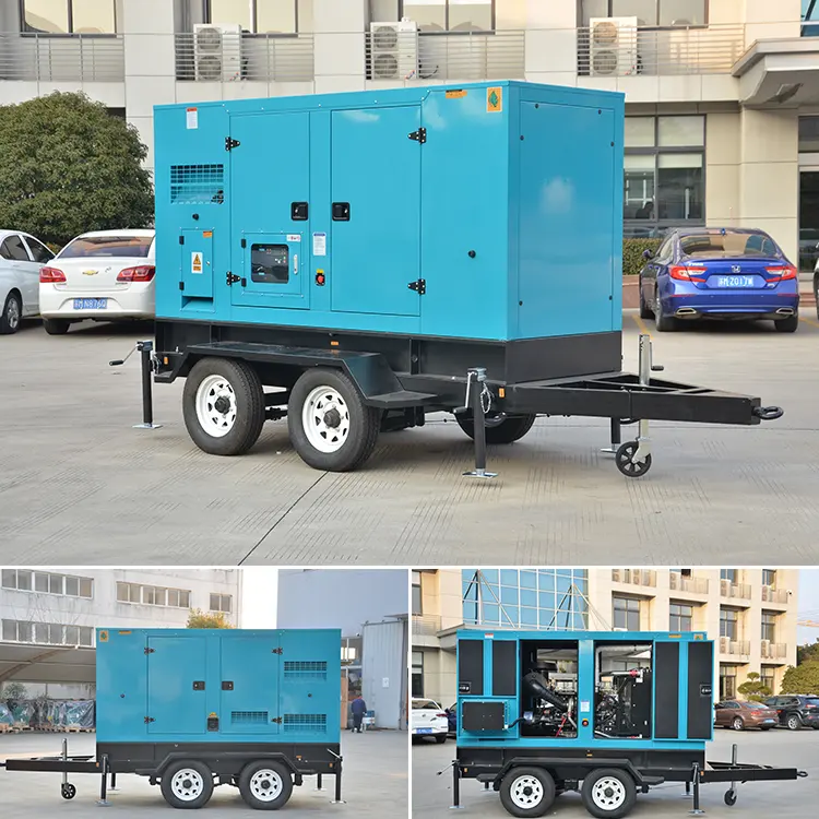 LETON POWER 8kw 10kw 15kw 20kw 25kw 30kw Cheap Portable Three Phase Mini Trailer Diesel Generator With Soundproof Canopy