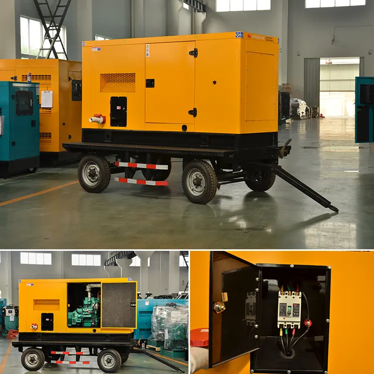 LETON POWER 8kw 10kw 15kw 20kw 25kw 30kw Cheap Portable Three Phase Mini Trailer Diesel Generator With Soundproof Canopy