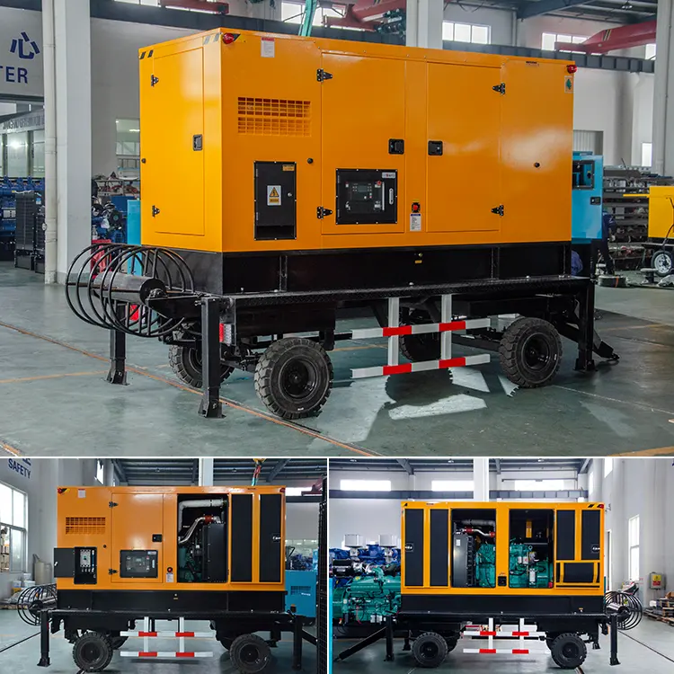 LETON POWER 8kw 10kw 15kw 20kw 25kw 30kw Cheap Portable Three Phase Mini Trailer Diesel Generator With Soundproof Canopy