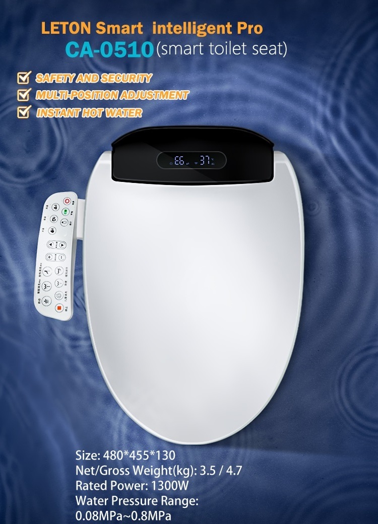 PP Machine Warm Toilet Seat Bathroom Bidet Toilet Retractable Dual Motors Electric Toilet Seat Lift