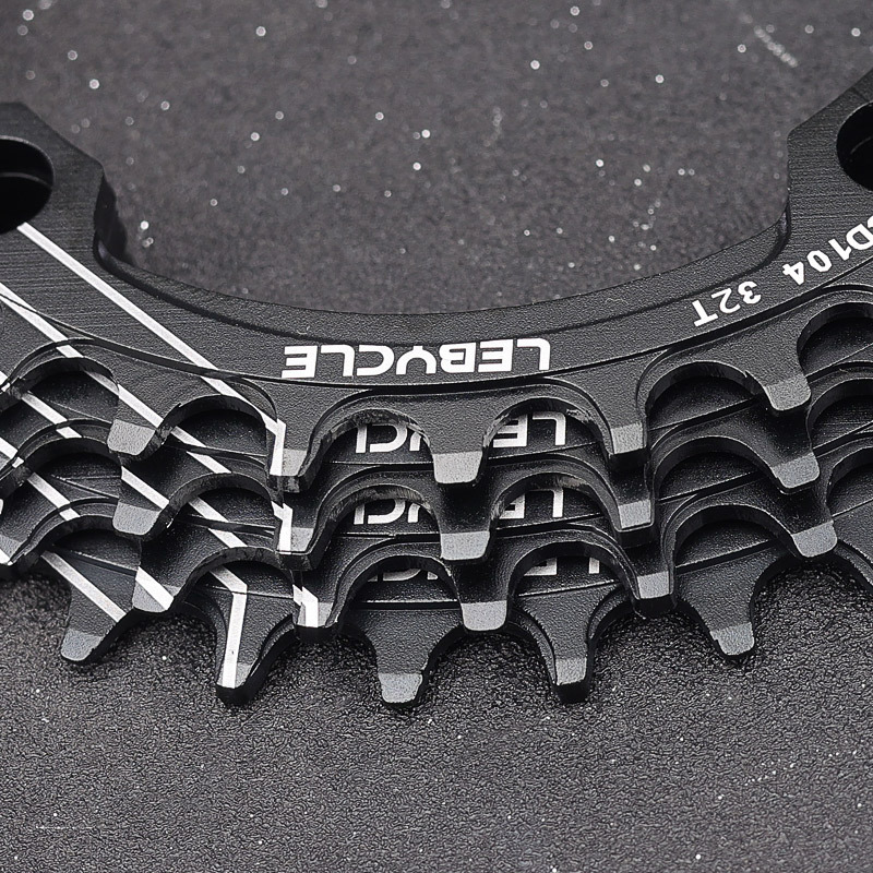 Lebycle MTB Bicycle Single Speed Crank 104BCD Round Narrow Wide 32T/34T/36T/38T Chain ring Bicycle Chainwheel