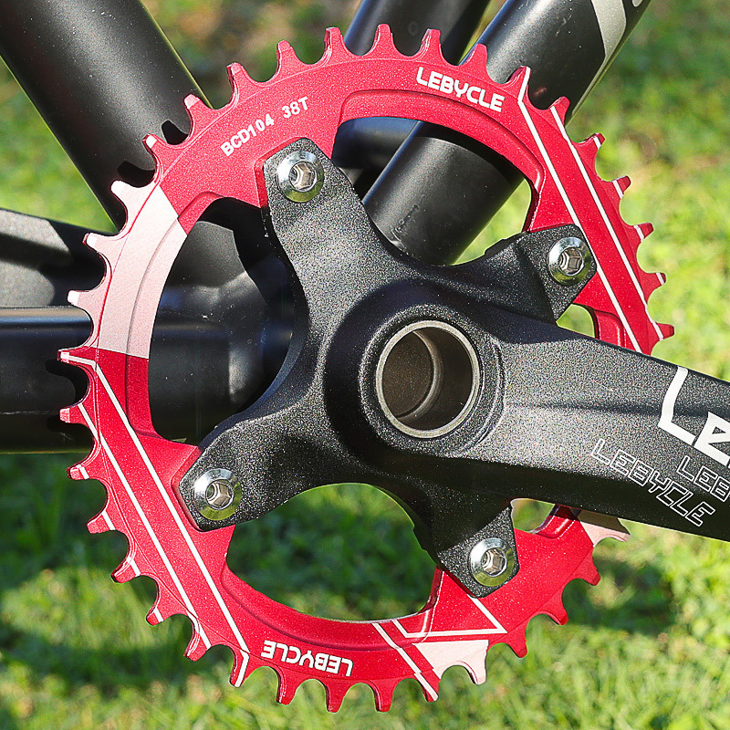 Lebycle MTB Bicycle Single Speed Crank 104BCD Round Narrow Wide 32T/34T/36T/38T Chain ring Bicycle Chainwheel