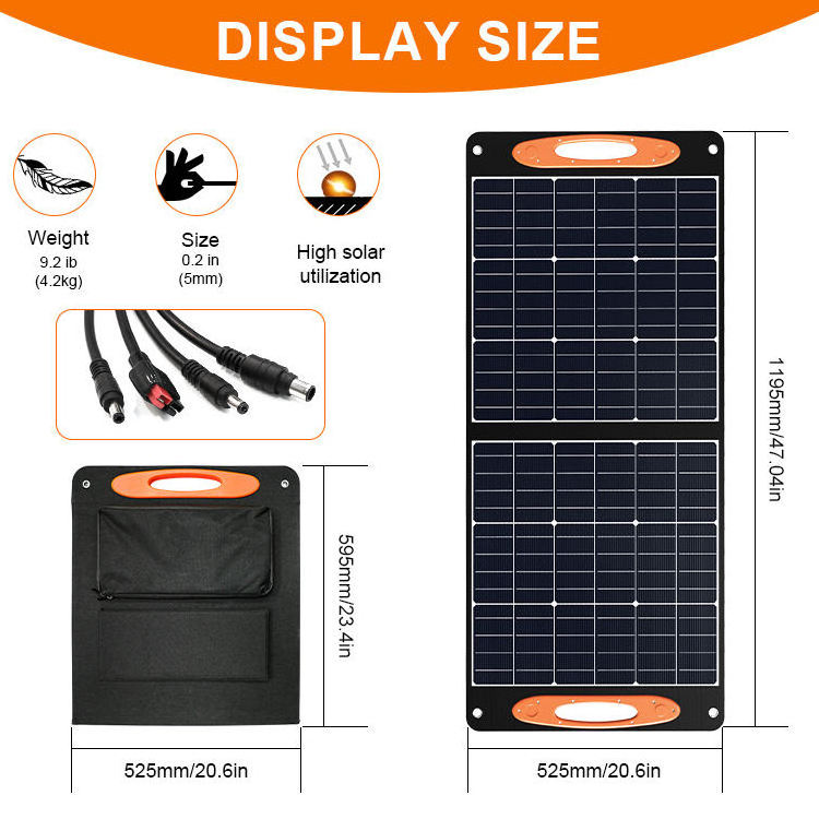 LETOPA US local warehouse Outdoor Camping Waterproof 100w Portable Folding Panel Monocrystalline Silicon Foldable PV Solar Panel