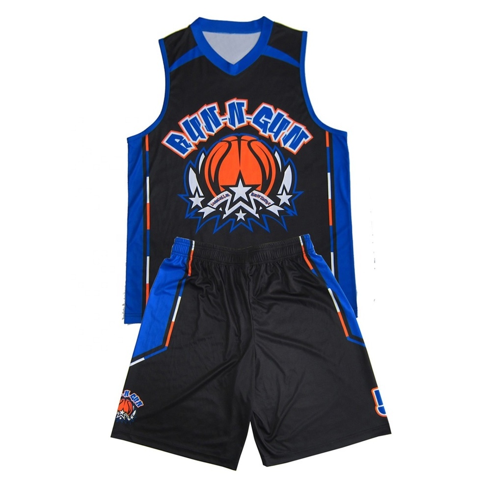 Wholesales New Fashion Design Youth V Neck Basketball Uniforms Boys Basketball Jerseys Print American Team Men Basketball Shirt