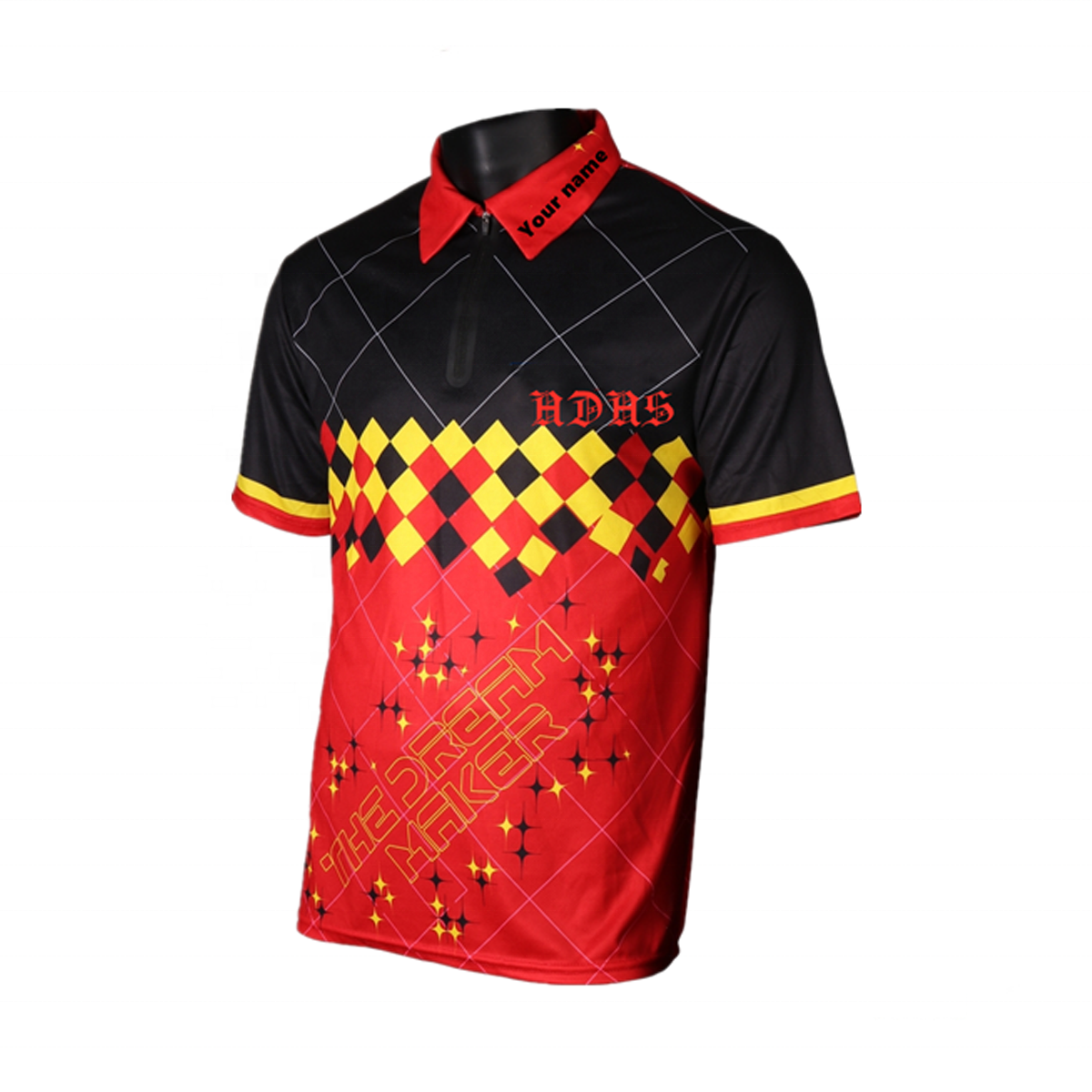 Wholesales Full Sublimation Print Team Name Logo Golf Polo Shirt 100% Polyester Cheap Custom Dart Shirt For Men