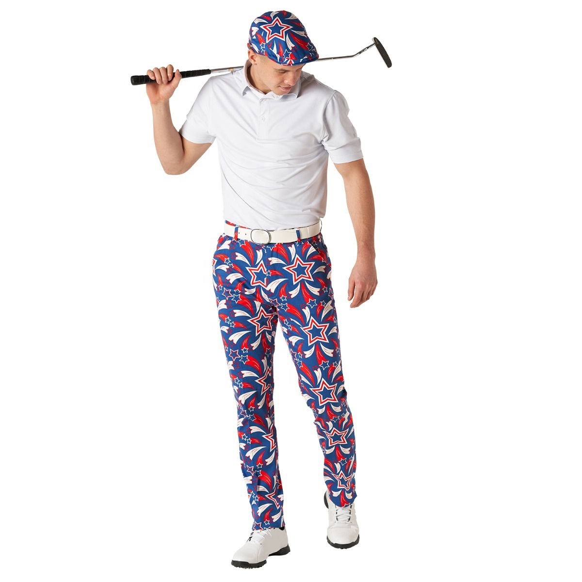 Golf Vendors OEM All Over Print Golf Jogger Trousers Oversized Mens Golf Pants Casual Men Sweat Pants For Men