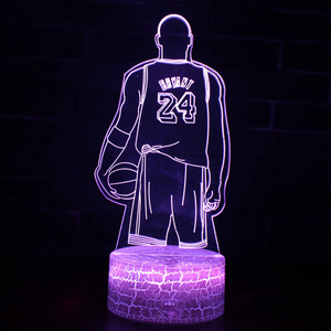 Led Night Light Basketball Kobe Bryant Cartoon Figure For Bedroom Decor Table Lamp 3D Nightlight Child Boys Kids Memorial Gifts