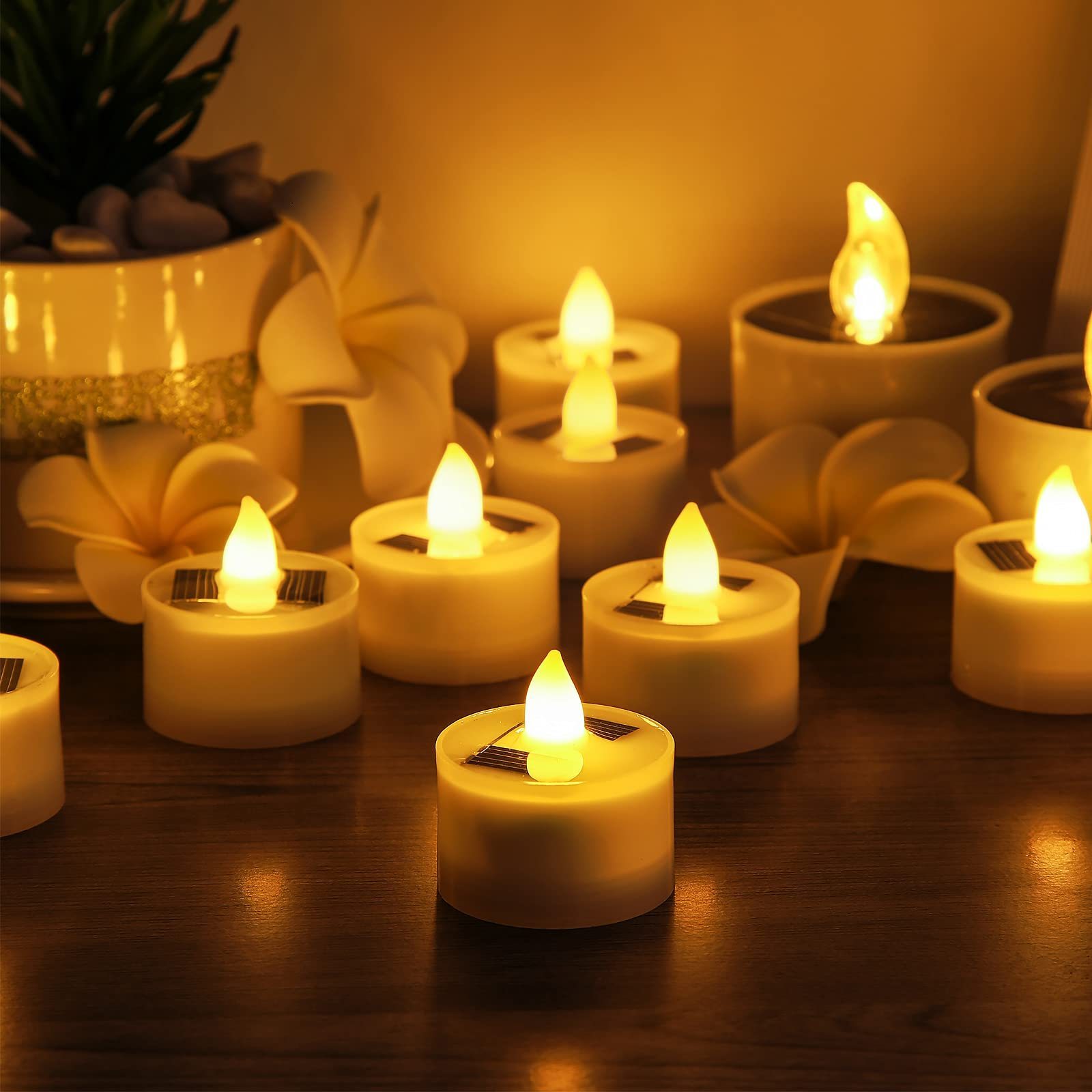 Led Candles Lights Outdoor LED Tea Lights With Romantic Solar Candle Light For Home Wedding Party