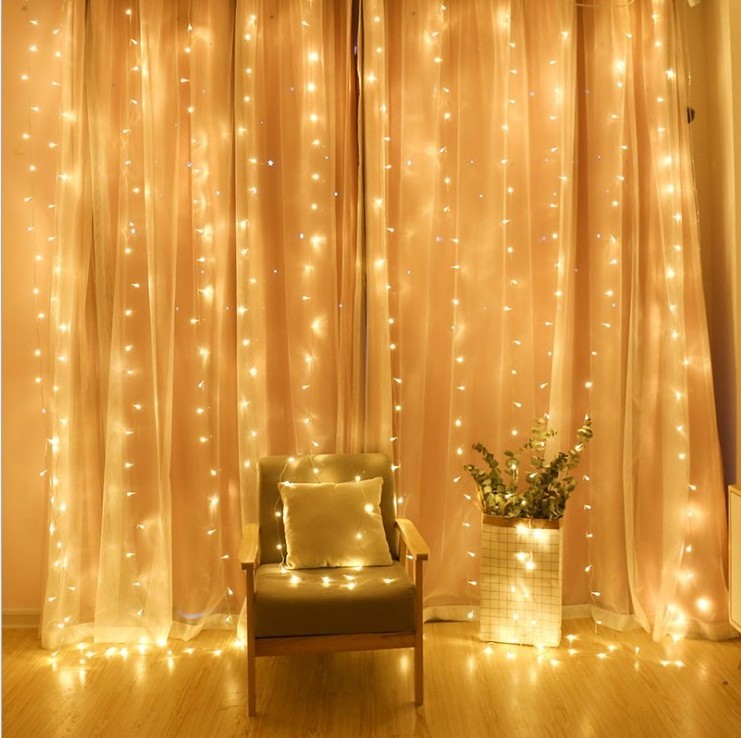 Curtain String Light Twinkle Garland 3*3m 300 LED for Wedding Party Home Garden Bedroom Outdoor Indoor Decoration