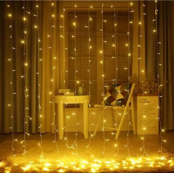 Curtain String Light Twinkle Garland 3*3m 300 LED for Wedding Party Home Garden Bedroom Outdoor Indoor Decoration