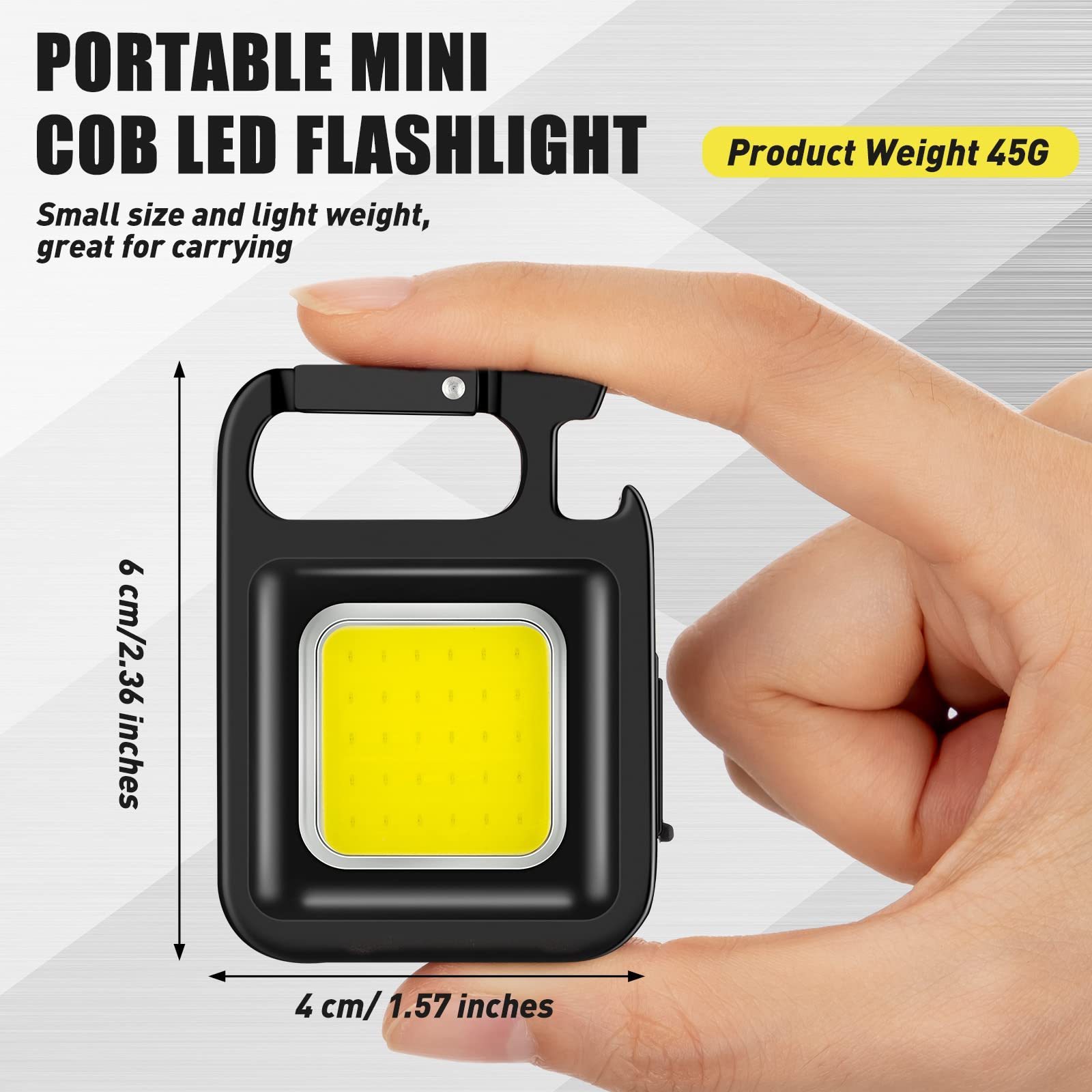 Mini Portable 3 Light Modes Bright USB LED Rechargeable torch Work Light Small Pocket Flashlights Camping Keychain COB Light