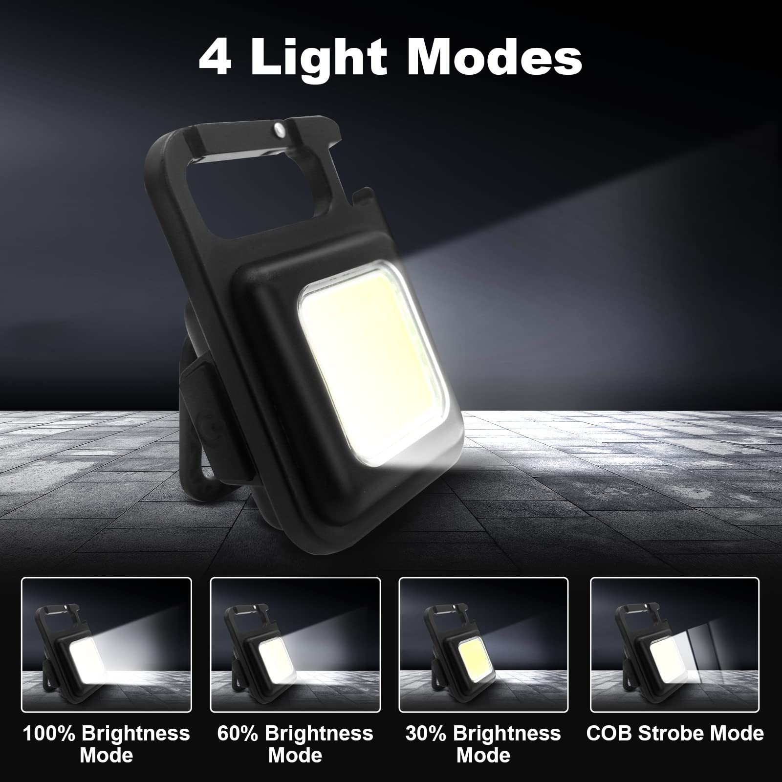 Mini Flashlight Portable USB Rechargeable Work Light 500 Lumens Bright Keychain Light Small Pocket Flashlights For Outdoor