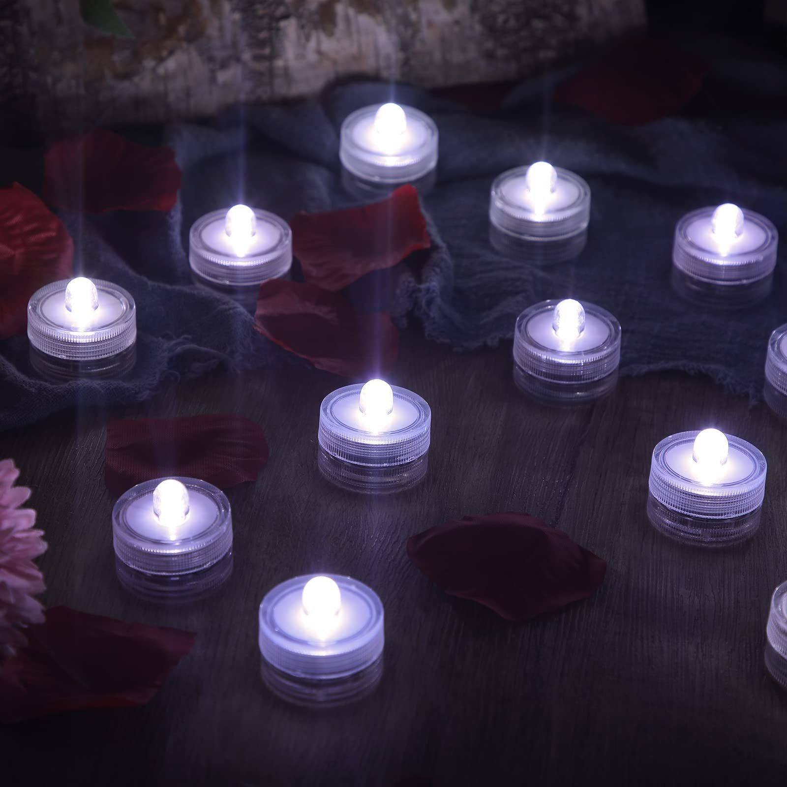 Small Lights For Wedding Submersible LED Candle Light Floating Tea Light Candles For Valentine Decoration