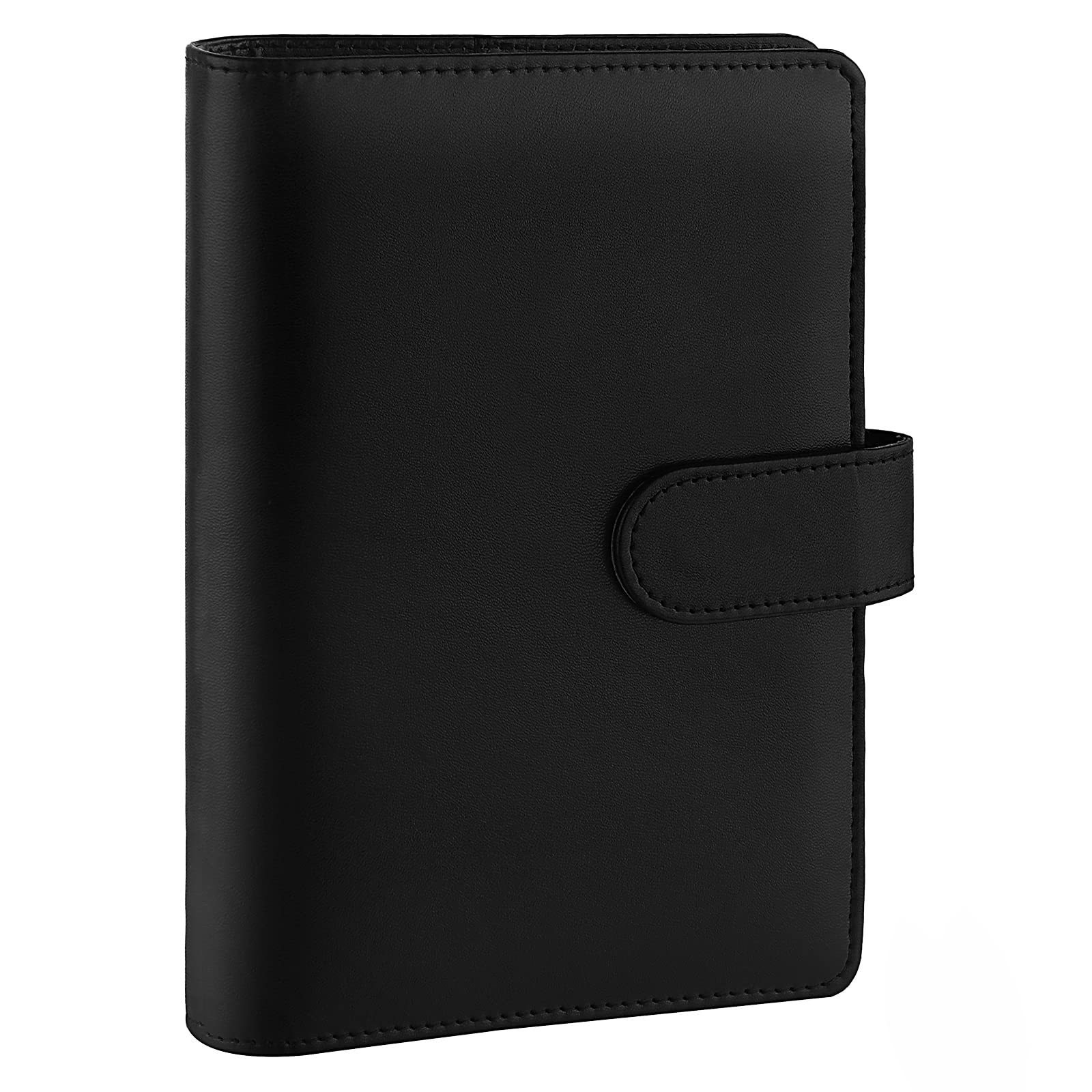 A6 PU Leather Notebook Binder Refillable 6 Ring Binder Loose Leaf Personal Planner Binder Cover with Magnetic Buckle Closure