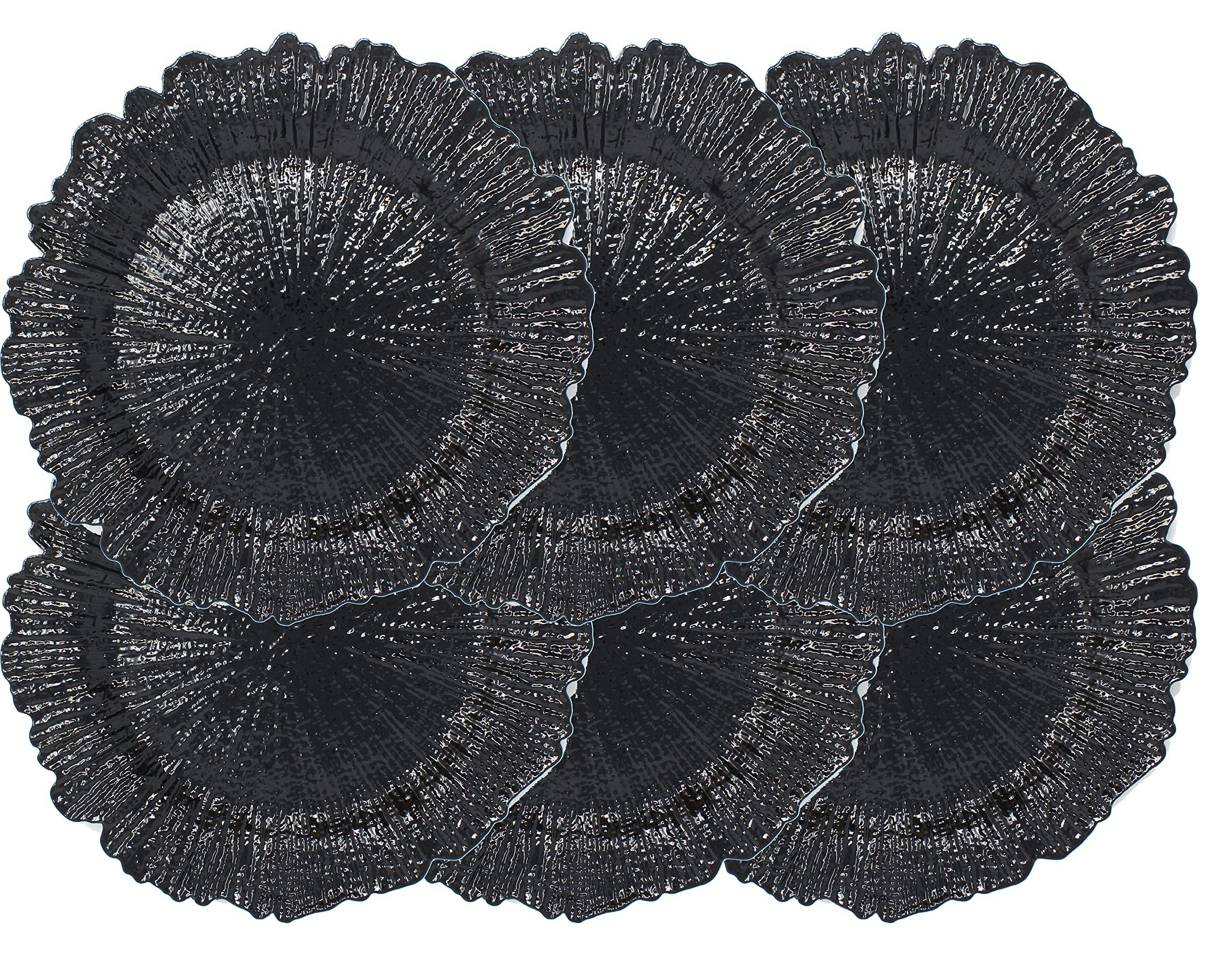 Wholesale High Quality Material Reef Black Charger Plates Plastic For Home Decor