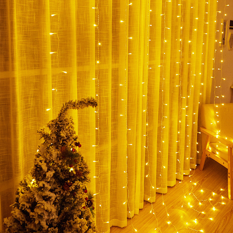 300 LED Icicle Curtain light twinkle star Fairy garland chain String Lights wall window backdrop Christmas lights