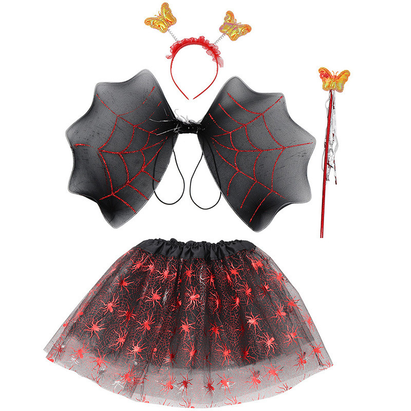 Manufacturers directly for Halloween set butterfly wings three-piece Halloween bat wings four-piece dress up set