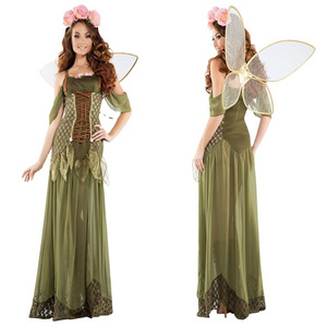 New Halloween costumes Forest green fairy flower fairy princess Angel game uniforms stage show costumes