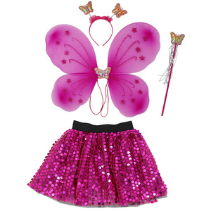 Manufacturers directly for Halloween set butterfly wings three-piece Halloween bat wings four-piece dress up set