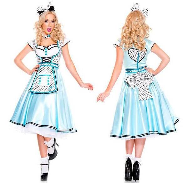 Halloween costume Oktoberfest maid costume Alice Wonderland maid Stage Magician clown Princess dress Party dance costume