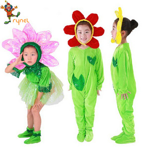 PGCC2059 Sun Flower Costume Carnival Party Adult Kids Funny Sunflower Cosplay Fancy Dress