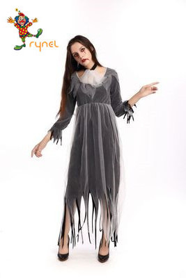 PGWC5503 Women's Sexy Bloody Bride Horror Zombie Party Dress Costume