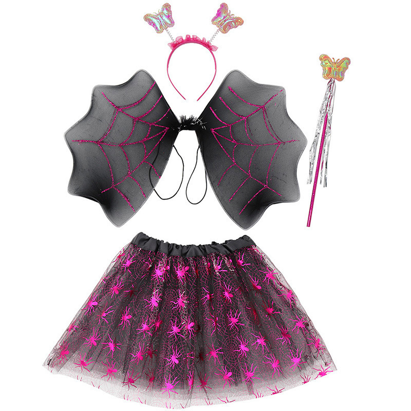 Manufacturers directly for Halloween set butterfly wings three-piece Halloween bat wings four-piece dress up set