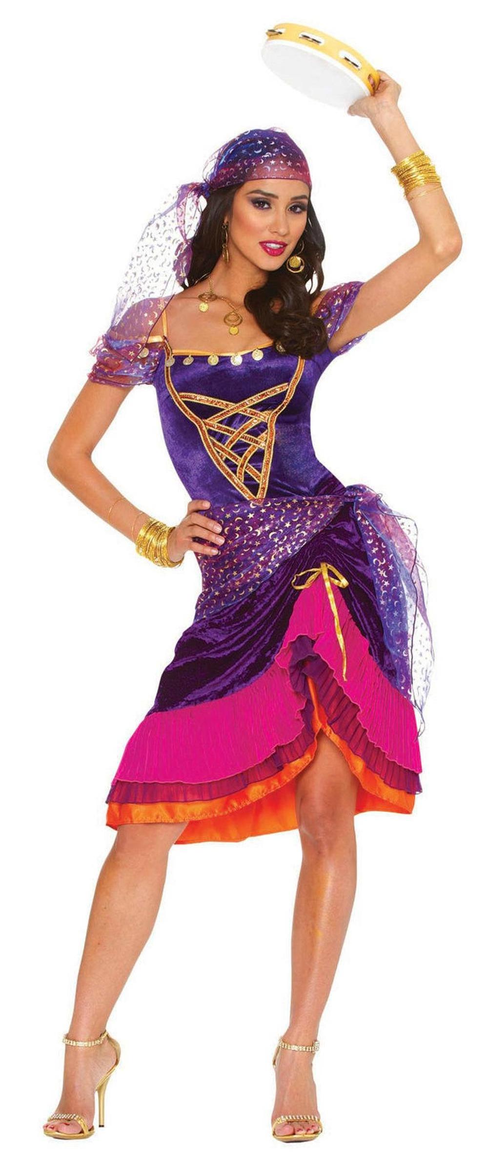 PGWC3659 Wholesales Sexy Gypsy Clothes Dance Costume Gypsy Skirt Women Halloween Party Dress Costume