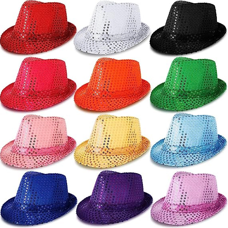 2023 Factory Directly Wholesale LED Flashing Light Up Hat with Sequins For Party Performance