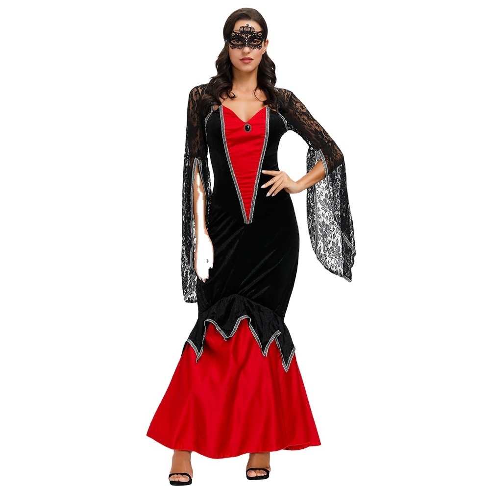 Halloween Adult female lace Vampire Costume Cosplay dance costume Gothic Vampire Punk Queen costume