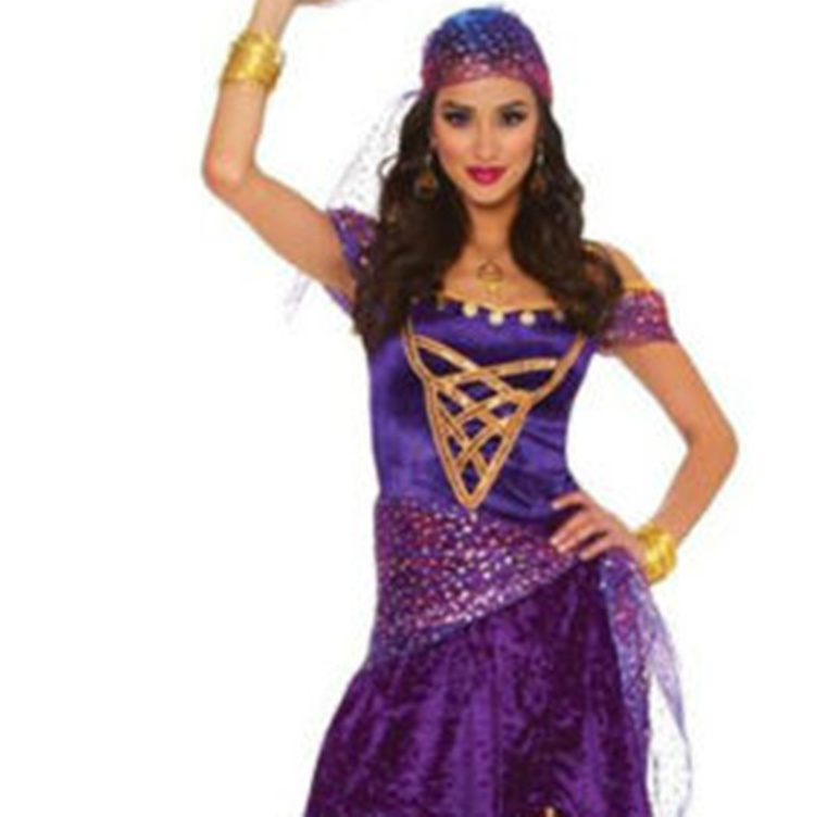 PGWC3659 Wholesales Sexy Gypsy Clothes Dance Costume Gypsy Skirt Women Halloween Party Dress Costume