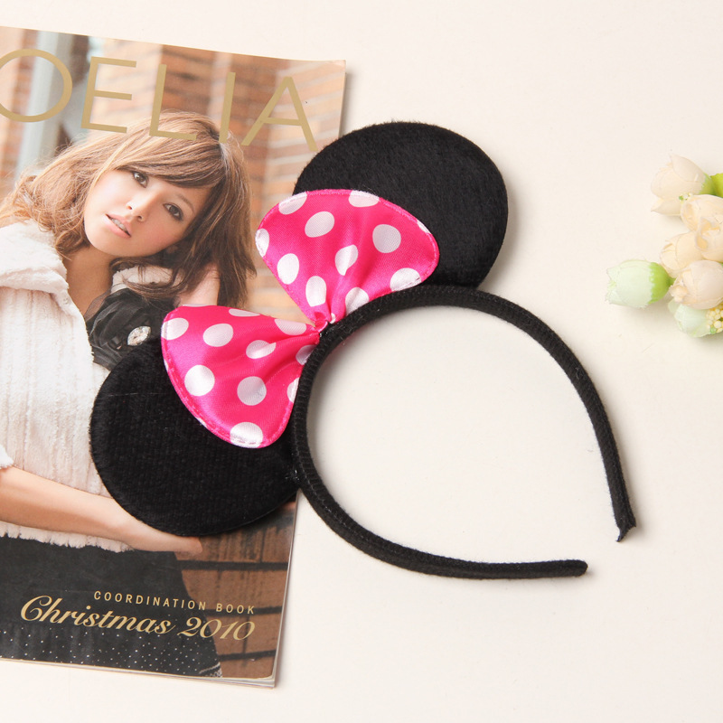 PGHD1891 New mickey black mouse ear headband kids hair accessories minnie bow halloween costume accessories