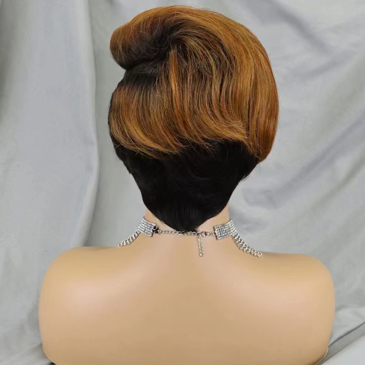 Letsfly Wholesale Short Human Hair Wigs, Pixie Cut Wigs for Black Womens, Machine Made Cheap Glueless Wigs Human Hair wig