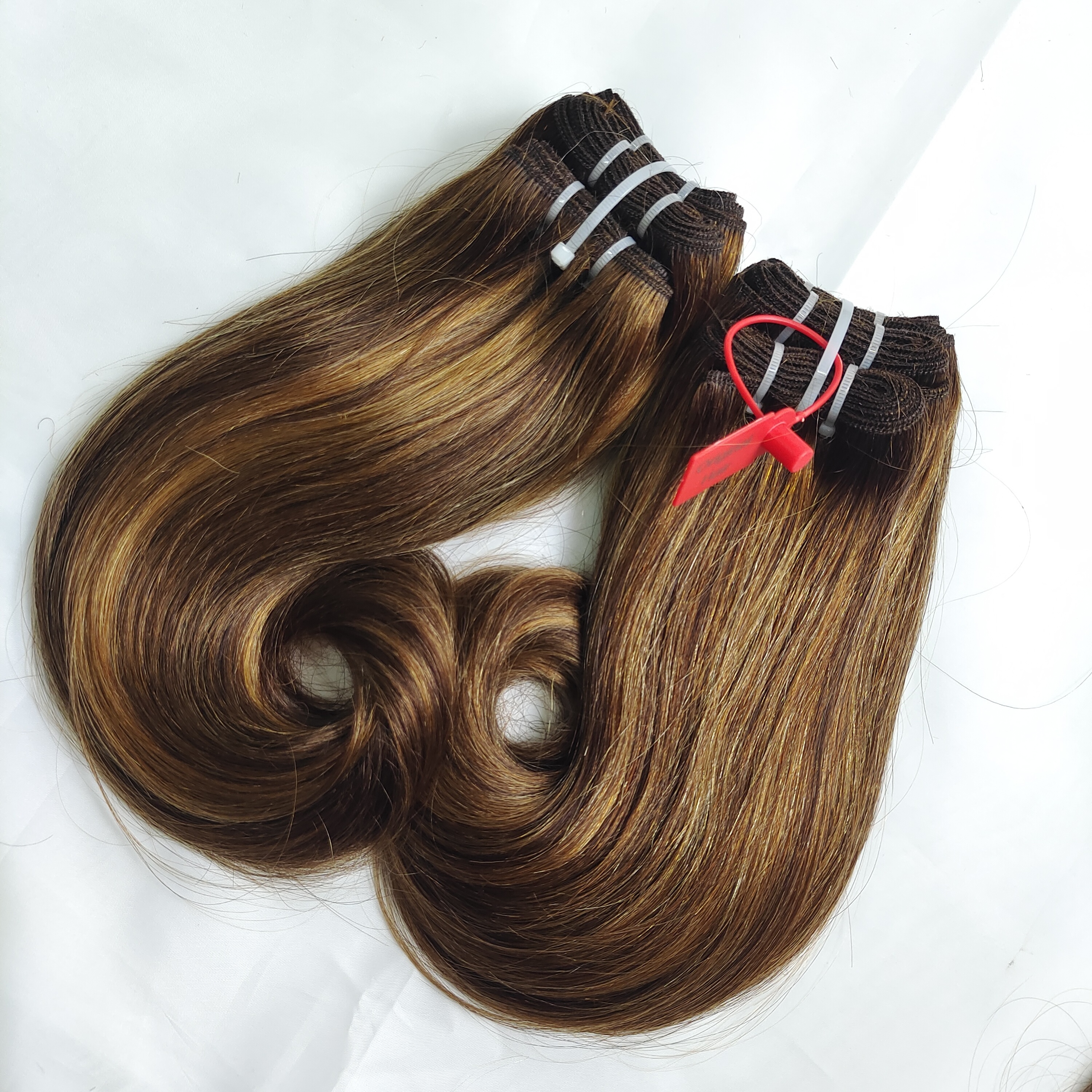 LetsFly Cheap Wholesale 4-27 Piano Color Brazilian Human Hair Weave Straight Wet And Wavy Extensions Free Shipping