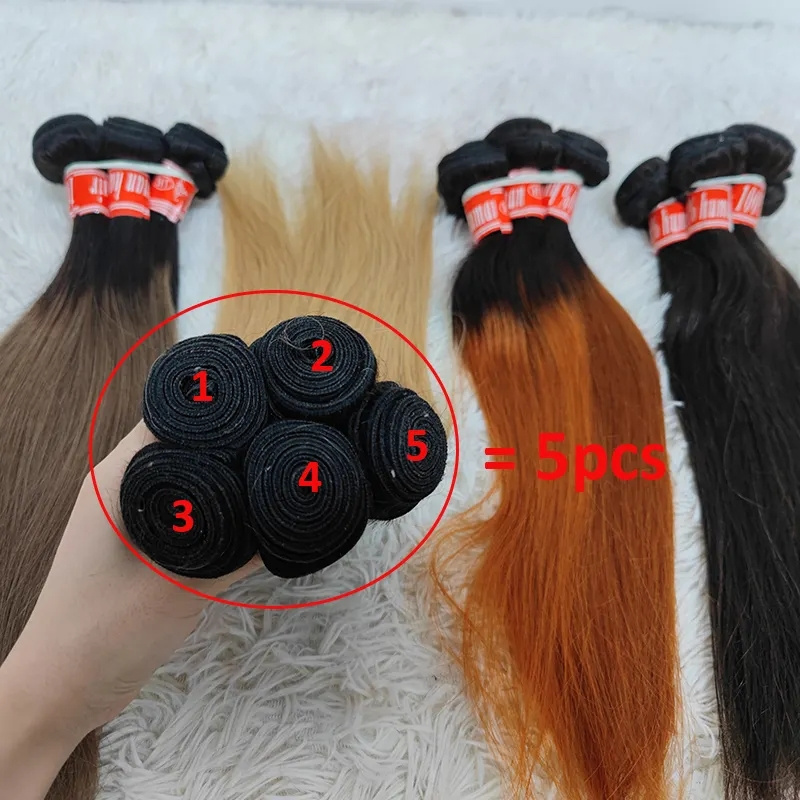 Letsfly Wholesale Colored Brazilian Hair Bundles16inch Hot Selling Straight Remy Hair Extension For Black Woman Free Shipping