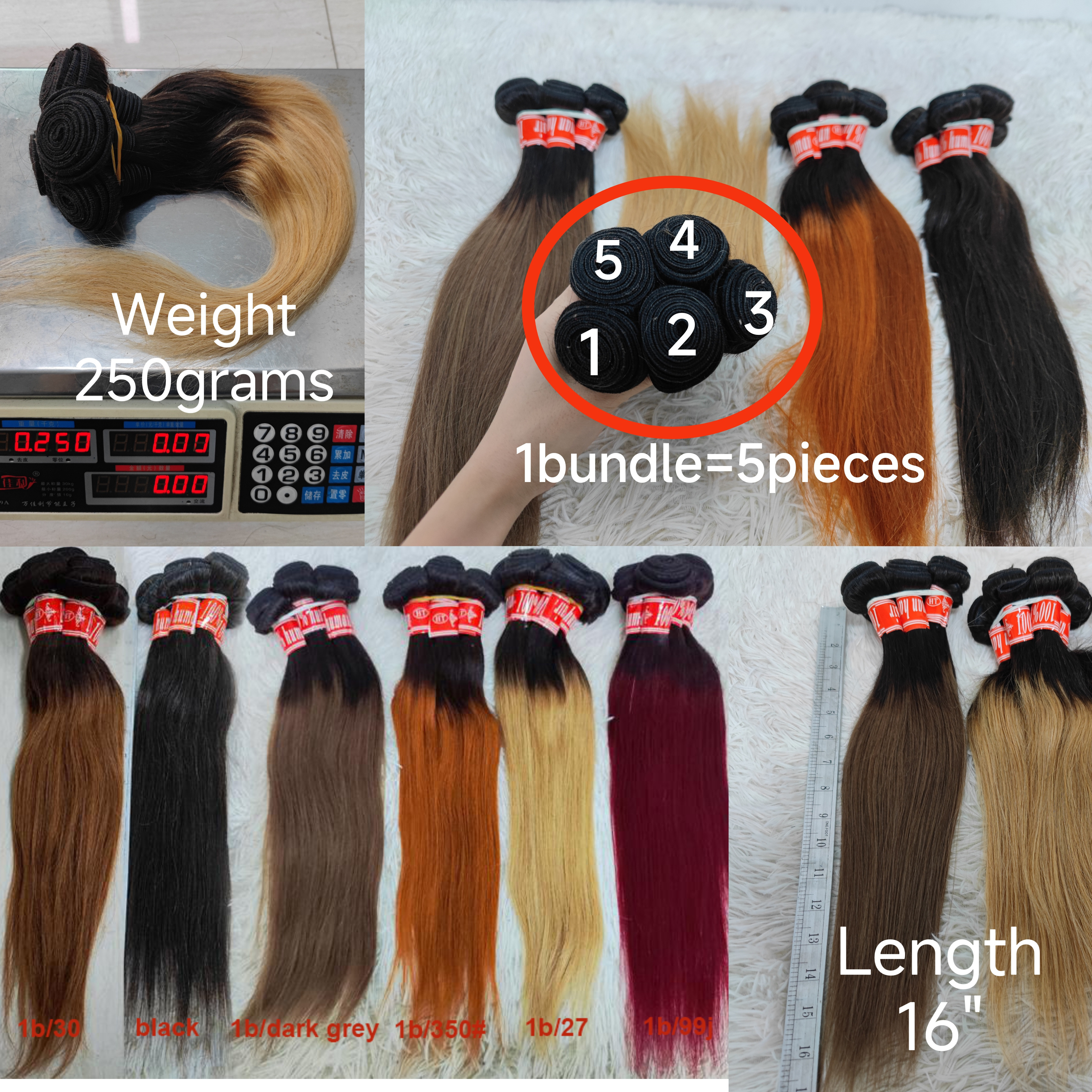 Letsfly Wholesale Colored Brazilian Hair Bundles16inch Hot Selling Straight Remy Hair Extension For Black Woman Free Shipping