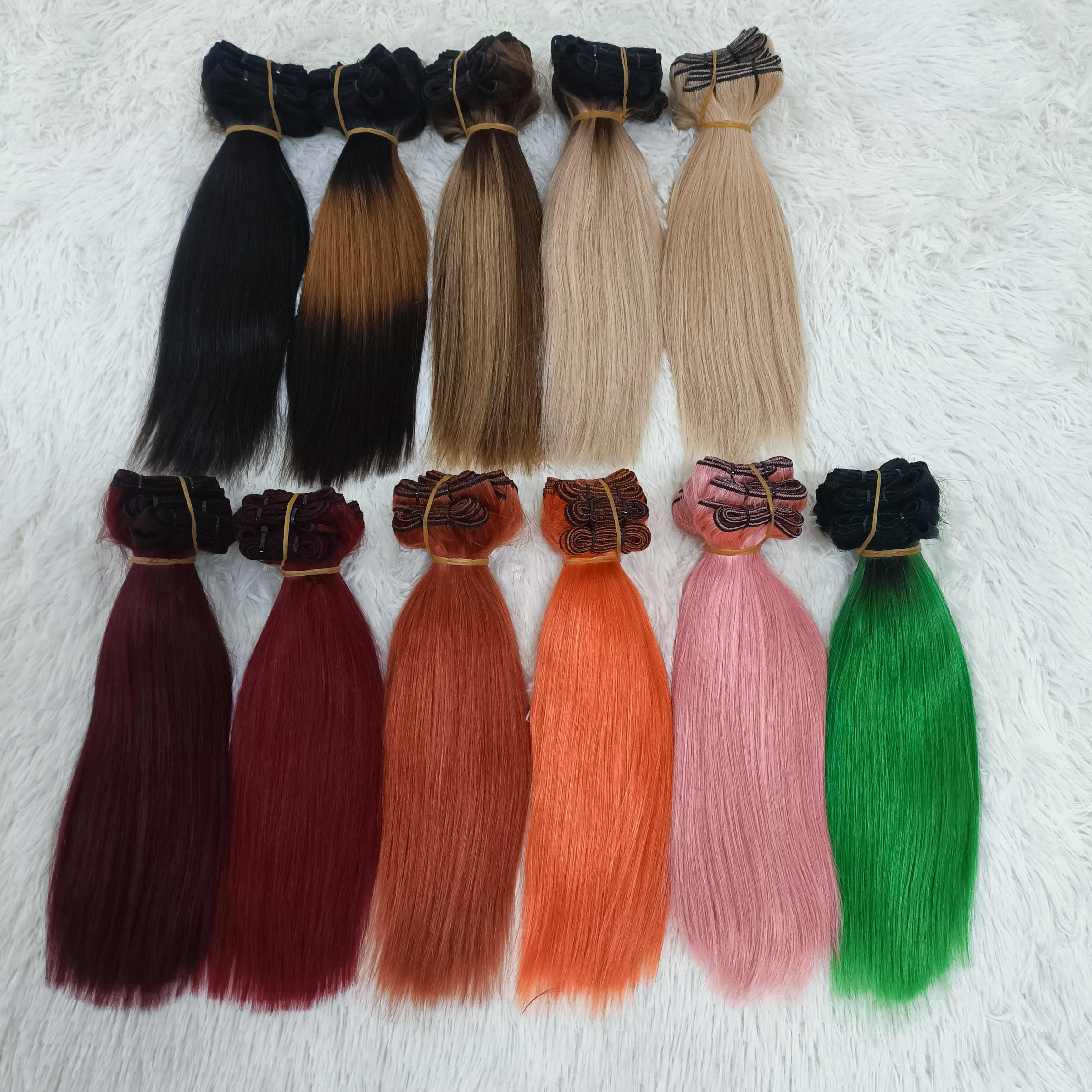 Letsfly Bone Straight Colored Bundles Full Hair End Double Drawn Raw Virgin Hair Weft Hair Bundles Wholesale Free Shipping